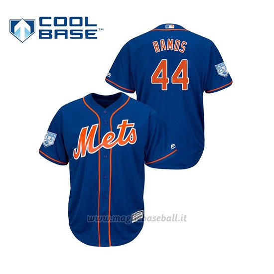 Maglia Baseball Uomo New York Mets A.j. Ramos 2019 Entrenamiento De Primavera Cool Base Blu
